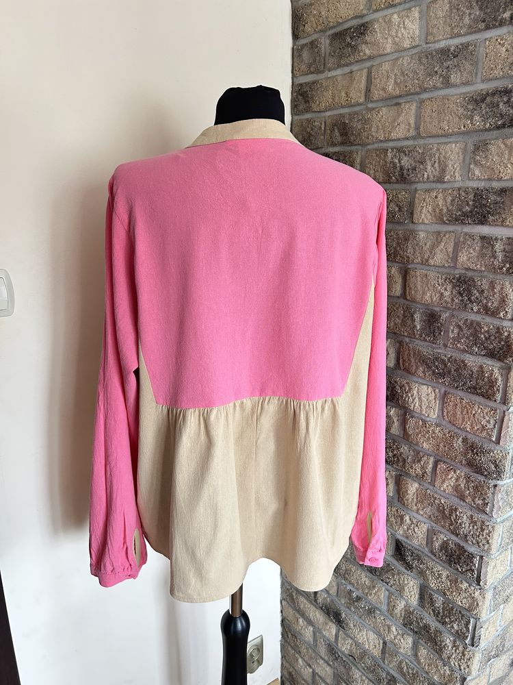 Nowa bawełniana różowa bluzka rozmiar L/40