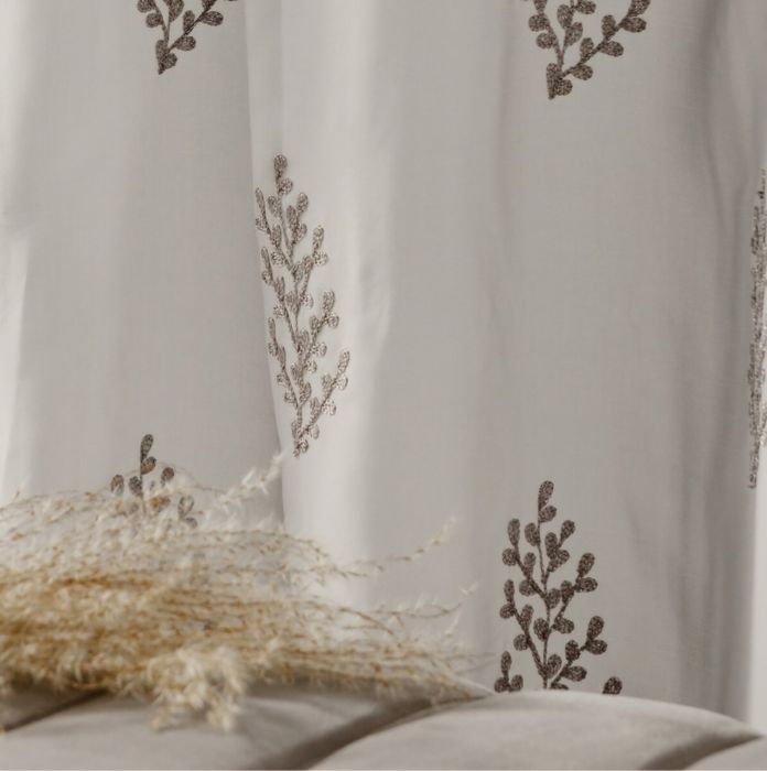 Firana Revena Home&you 140 cm x 250 cm na szelkach szara glamour