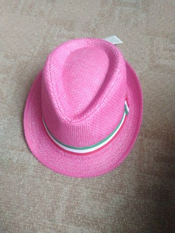 Шляпка для девочки, летняя, розовая,  обхват 52,5см