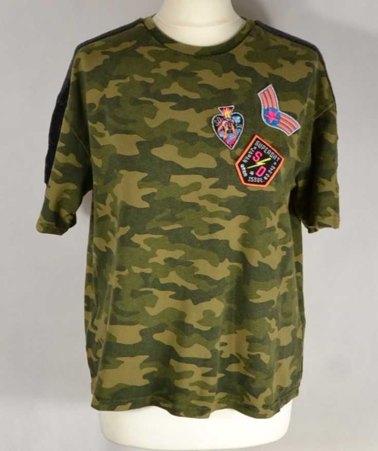 SUPERDRY Neon Patch Box Koszulka Damska 36 Oryginalna Tshirt Bawełna