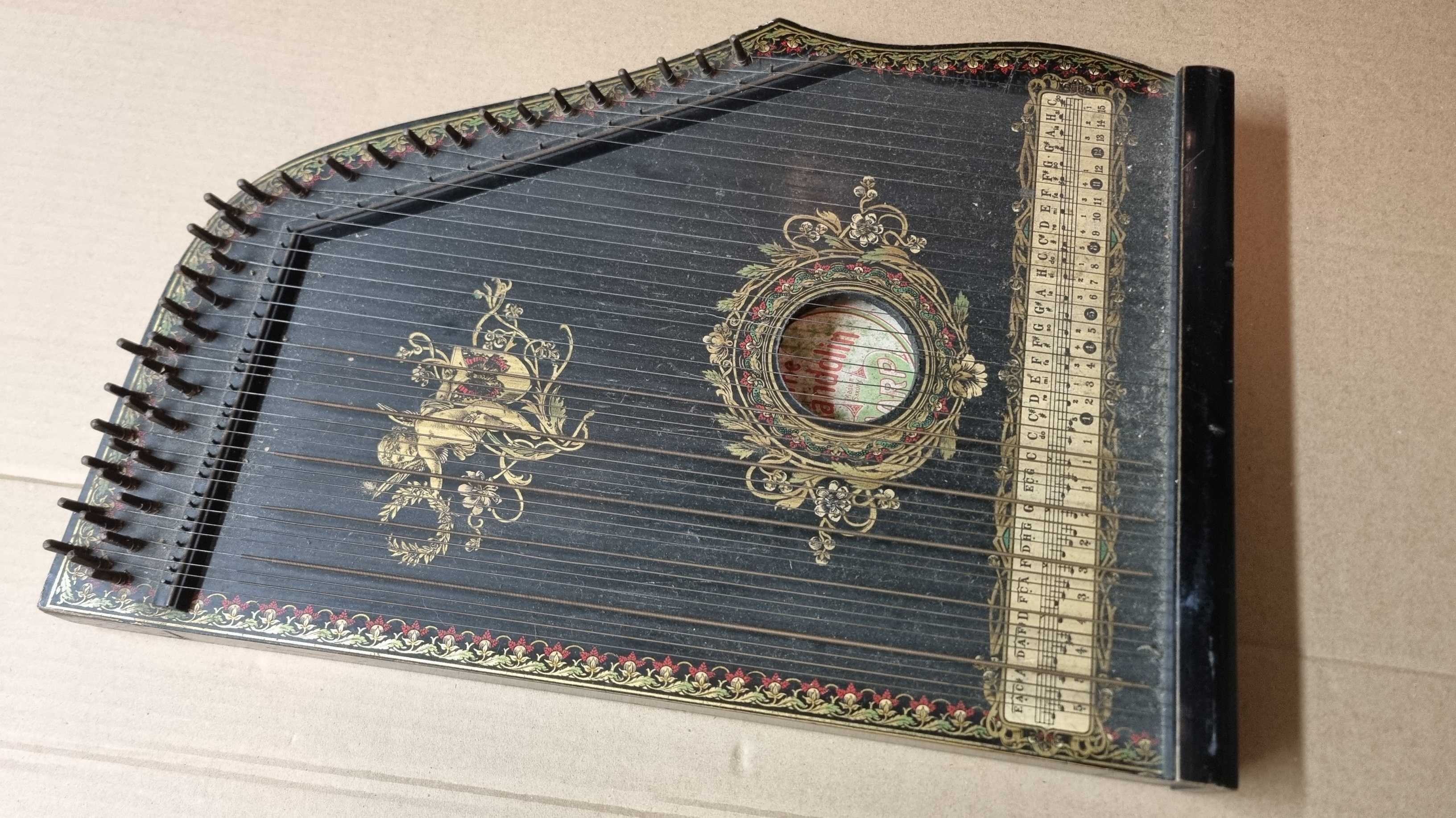cymbały saksońskie, cytra gitarowa, harfa kolekcjonerska