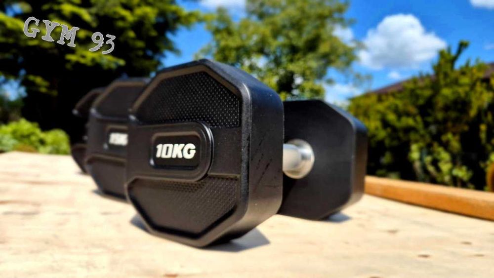 Zestaw hantli PREMIUM w PU do 30 kg co 2,5 kg 8-śmiokąt