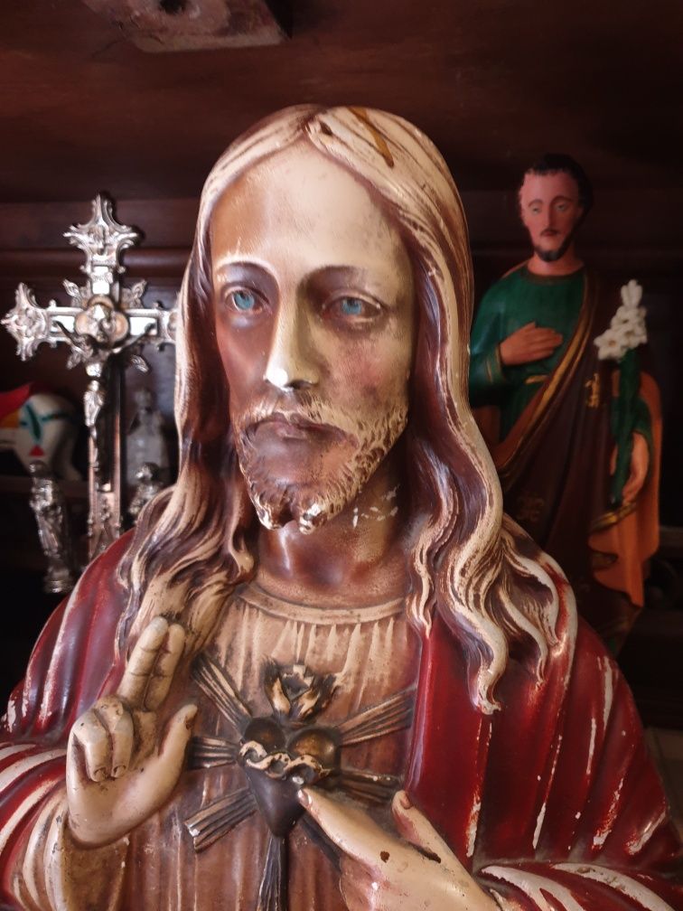 Stare gipsowe popiersie Pan Jezus figurka Jezusa