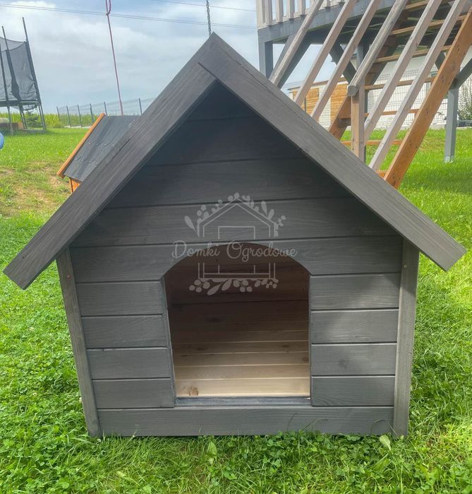 Buda dla psa Rozmiar "XL"- Grafit - Dach dwuspadowy ID837