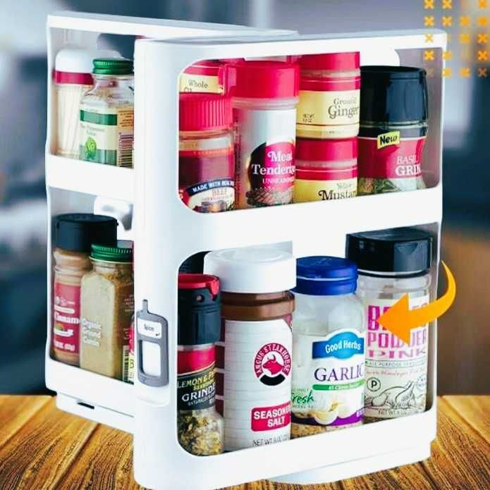 Obrotowy stojak na przyprawy biały