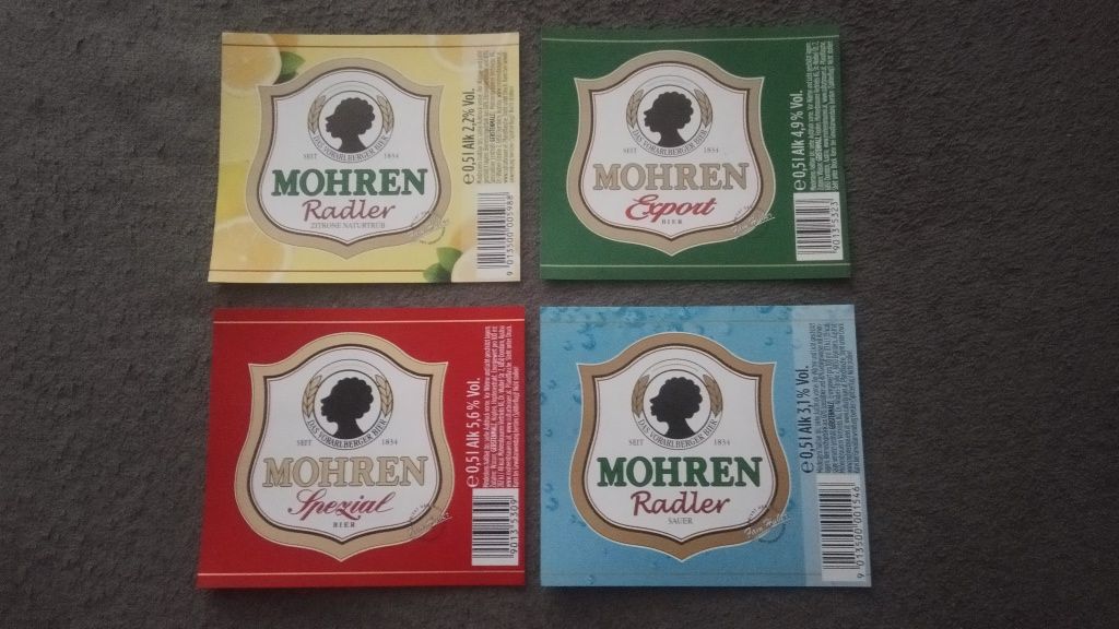 Пивные этикетки Mohren Австрия 17 шт. Новые