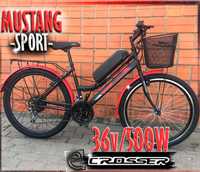 Електровелосипед Mustang Sport з багажником 26"/17" 36V,500W / Crosser