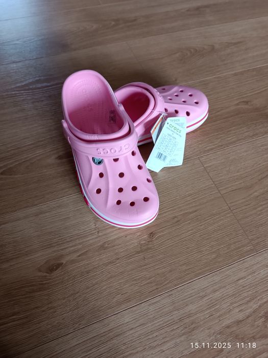 Nowe klapki CROCS pudrowy róż rozm.39