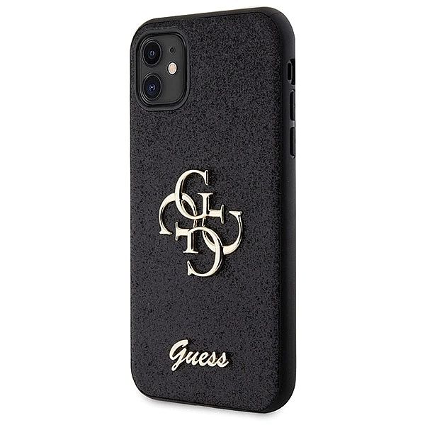 Etui Guess Glitter Script Big 4G na iPhone 11 / Xr - czarne