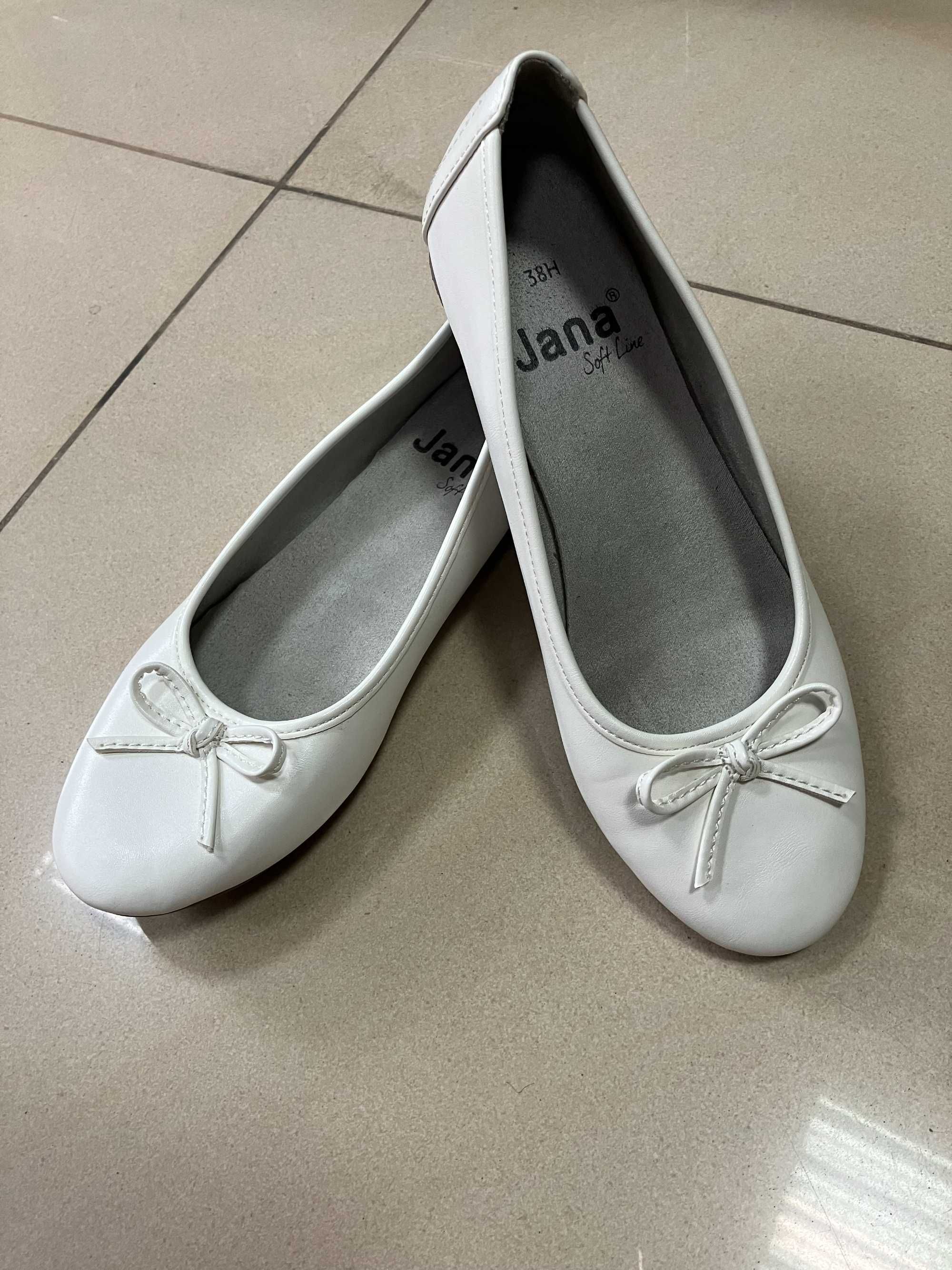 Baleriny Jana Soft Line białe rozm.38