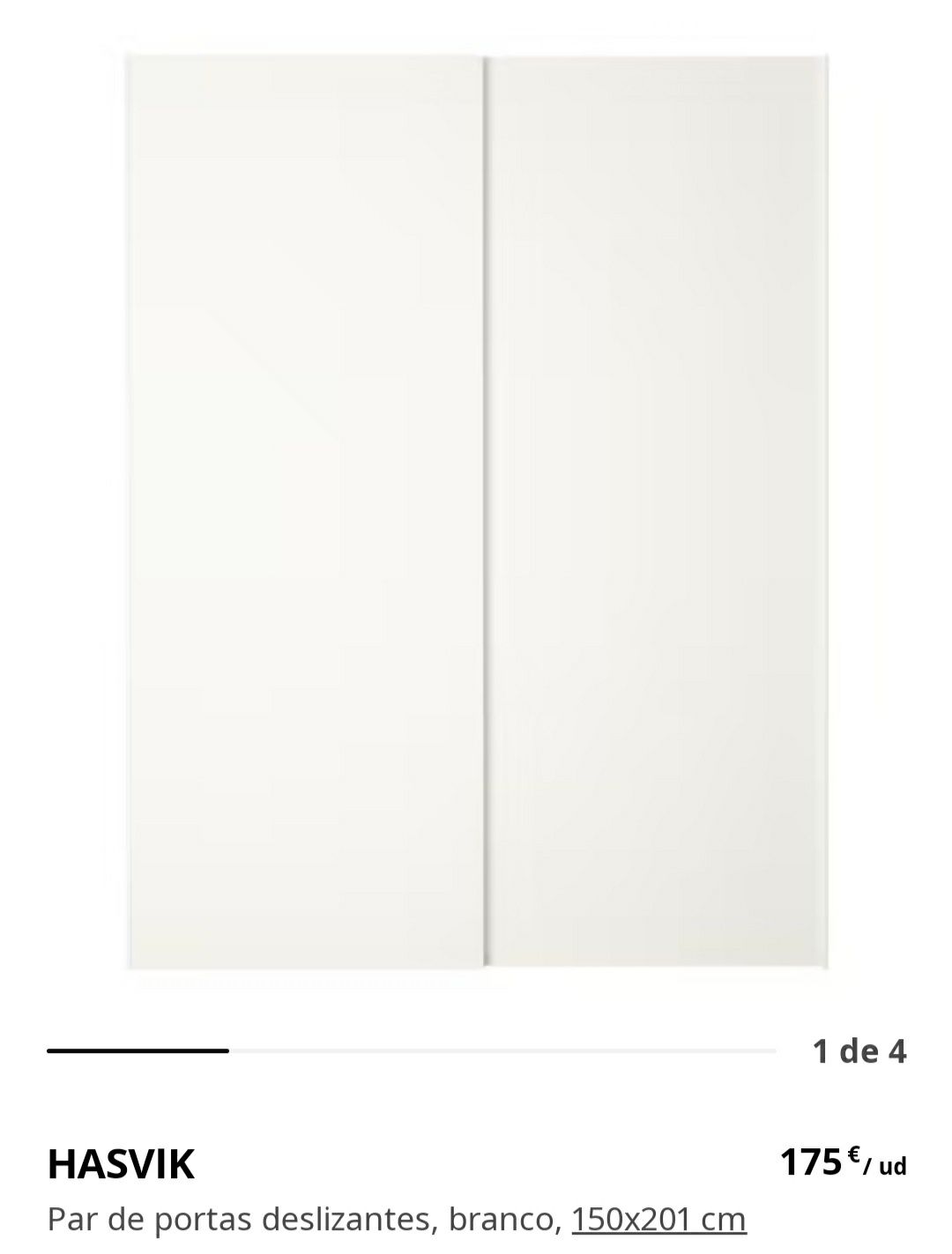 Duas Portas para roupeiro correr ikea