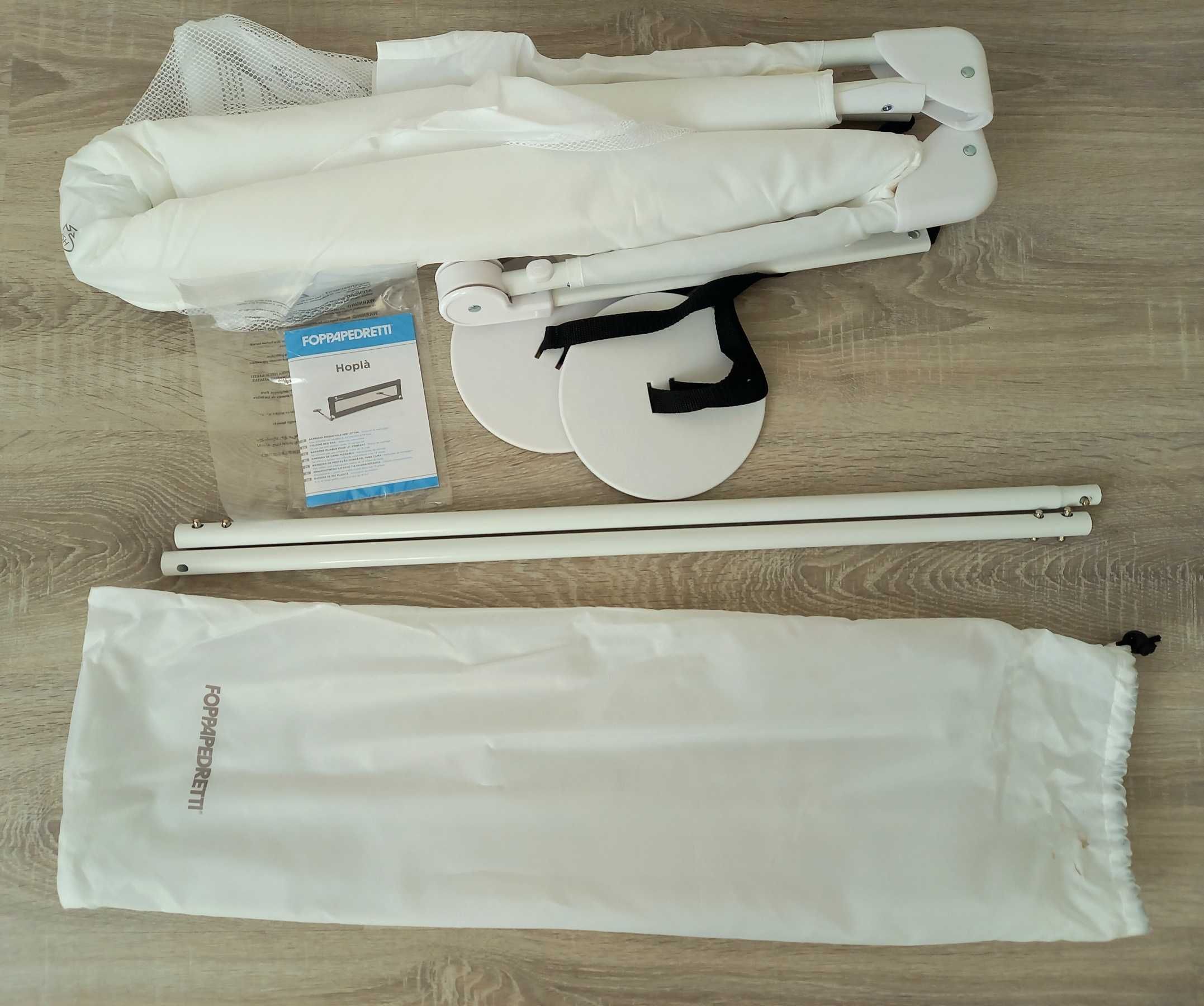 Barierka ochronna do łóżka Foppapedretti Hopla 150 cm biała składana