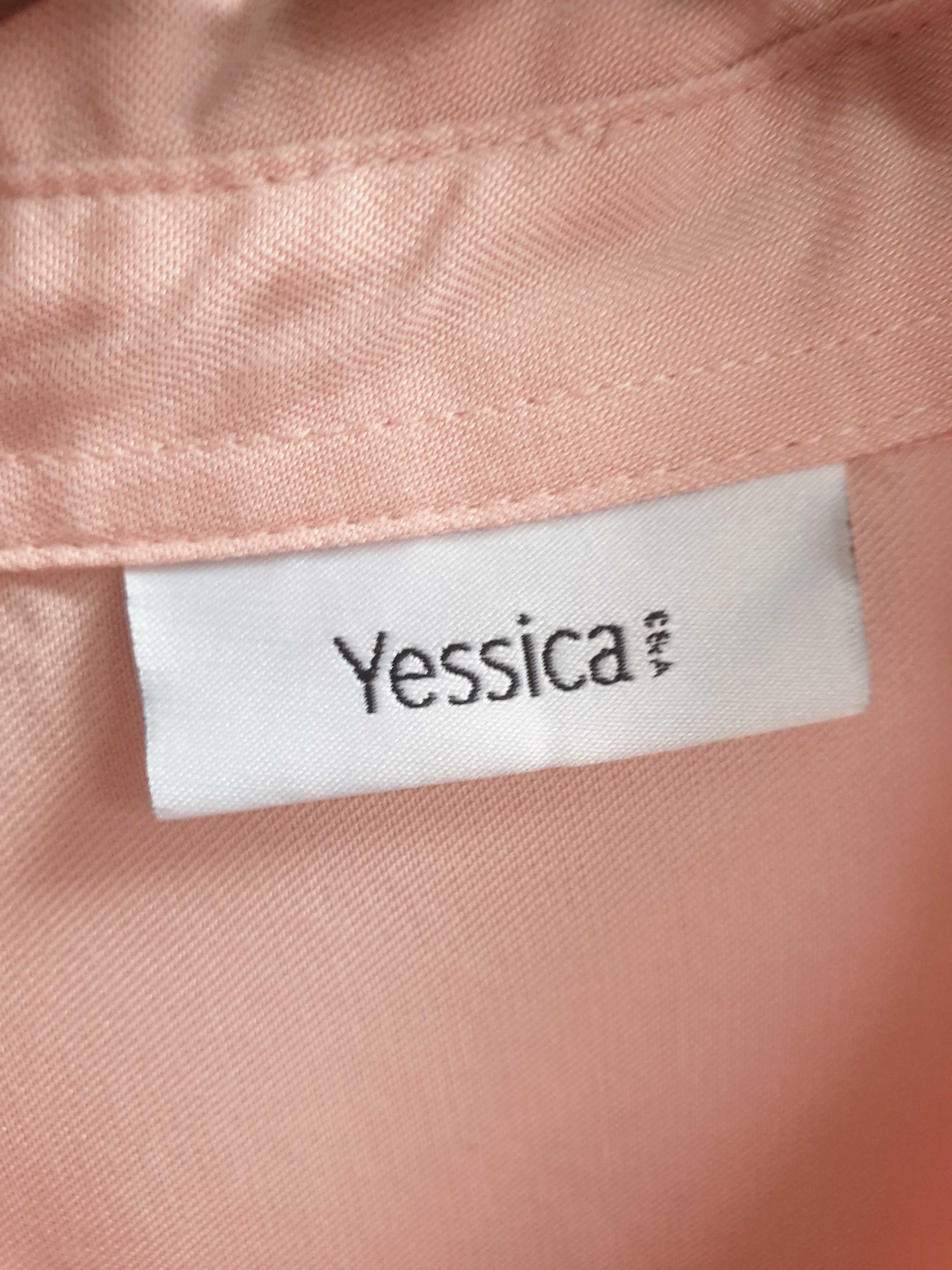 Różowa koszula pudrowy róż lyocell Yessica C&A 52 54