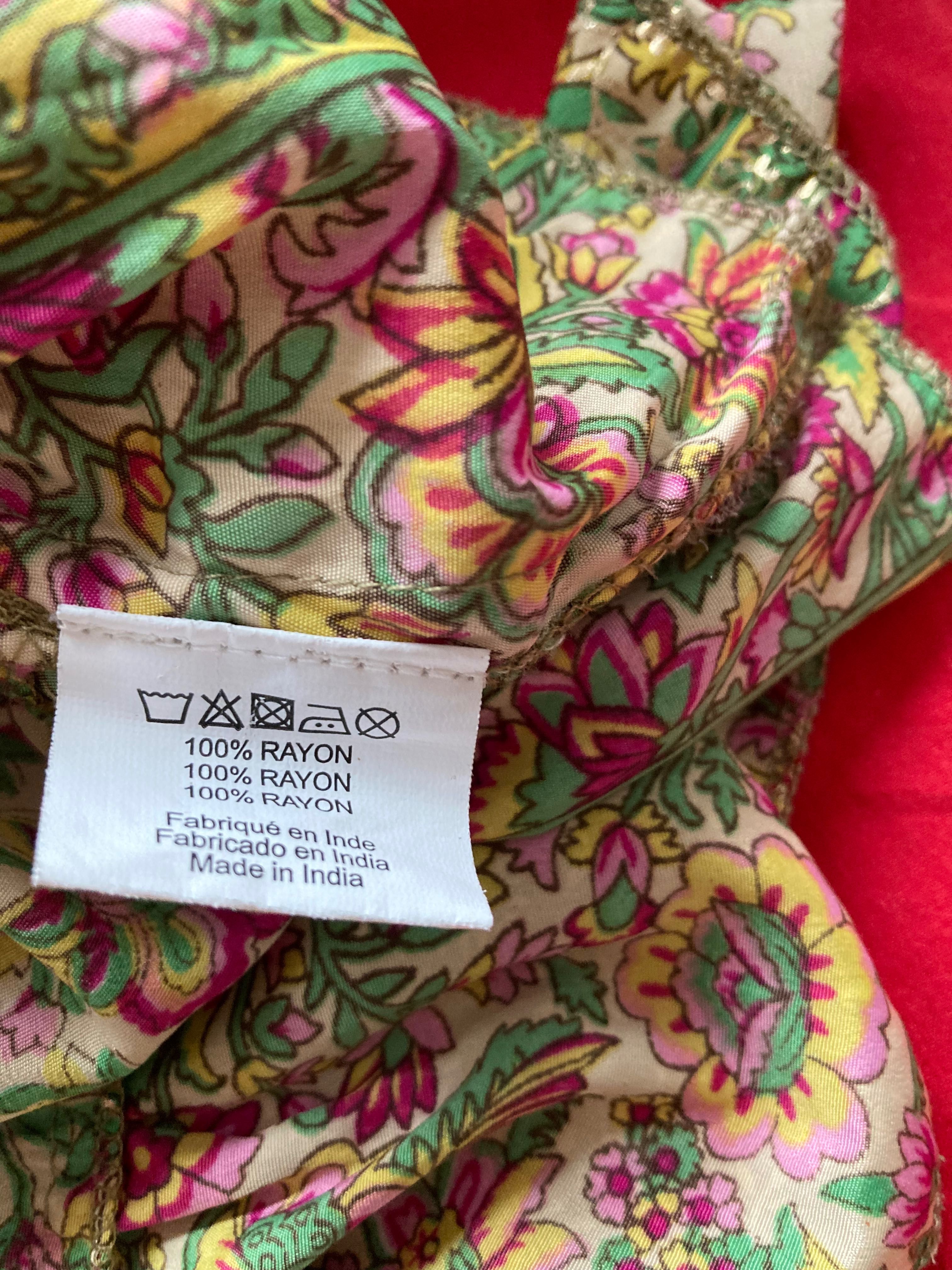 Zielona wzorzysta sukienka M rayon