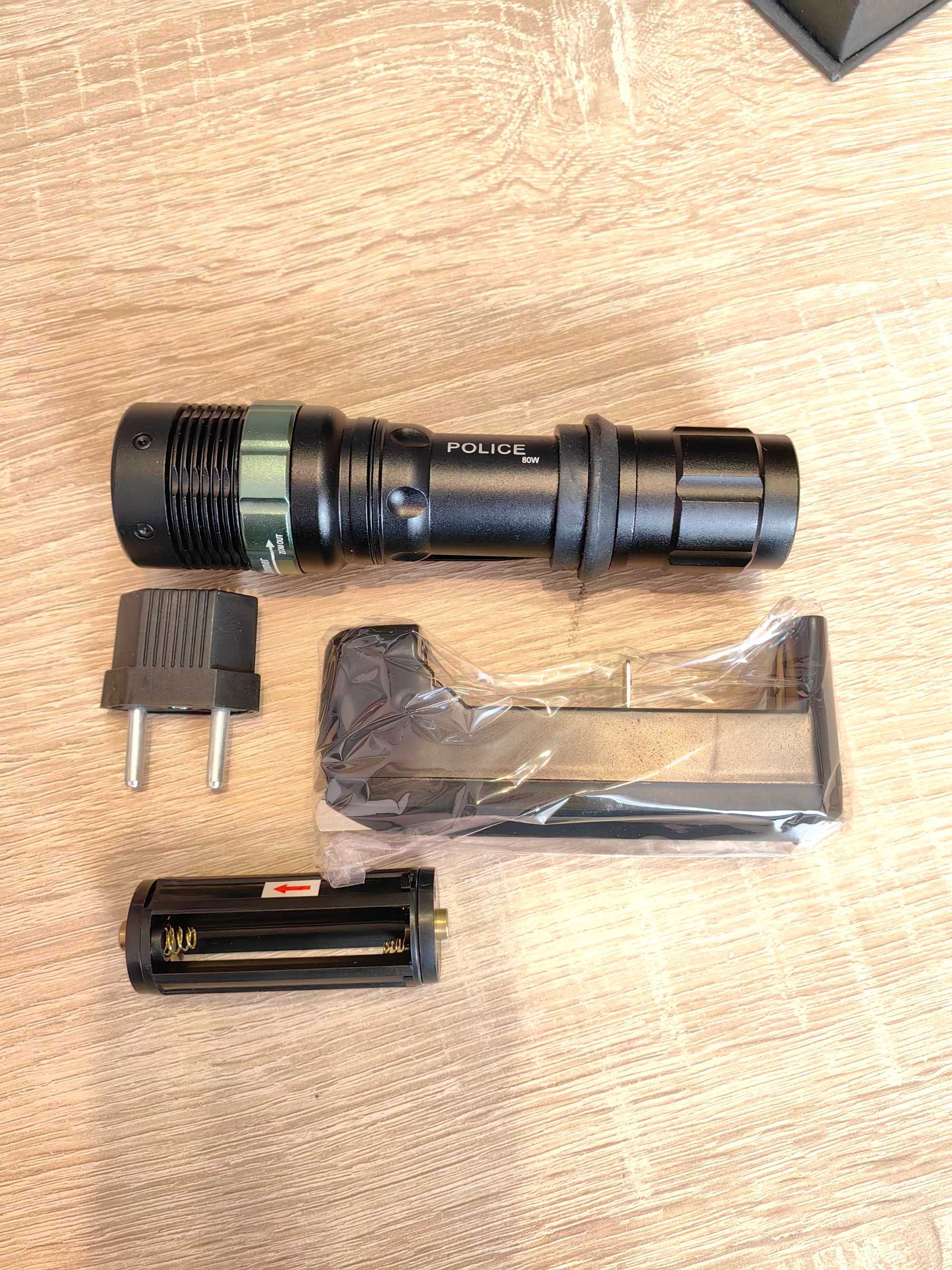 Latarka POLICE 80W ZOOM 2 akumulatory