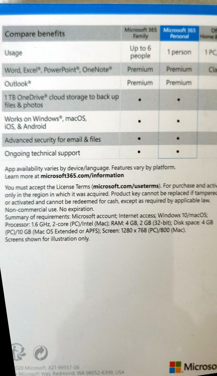 Microsoft 365 pessoal selado