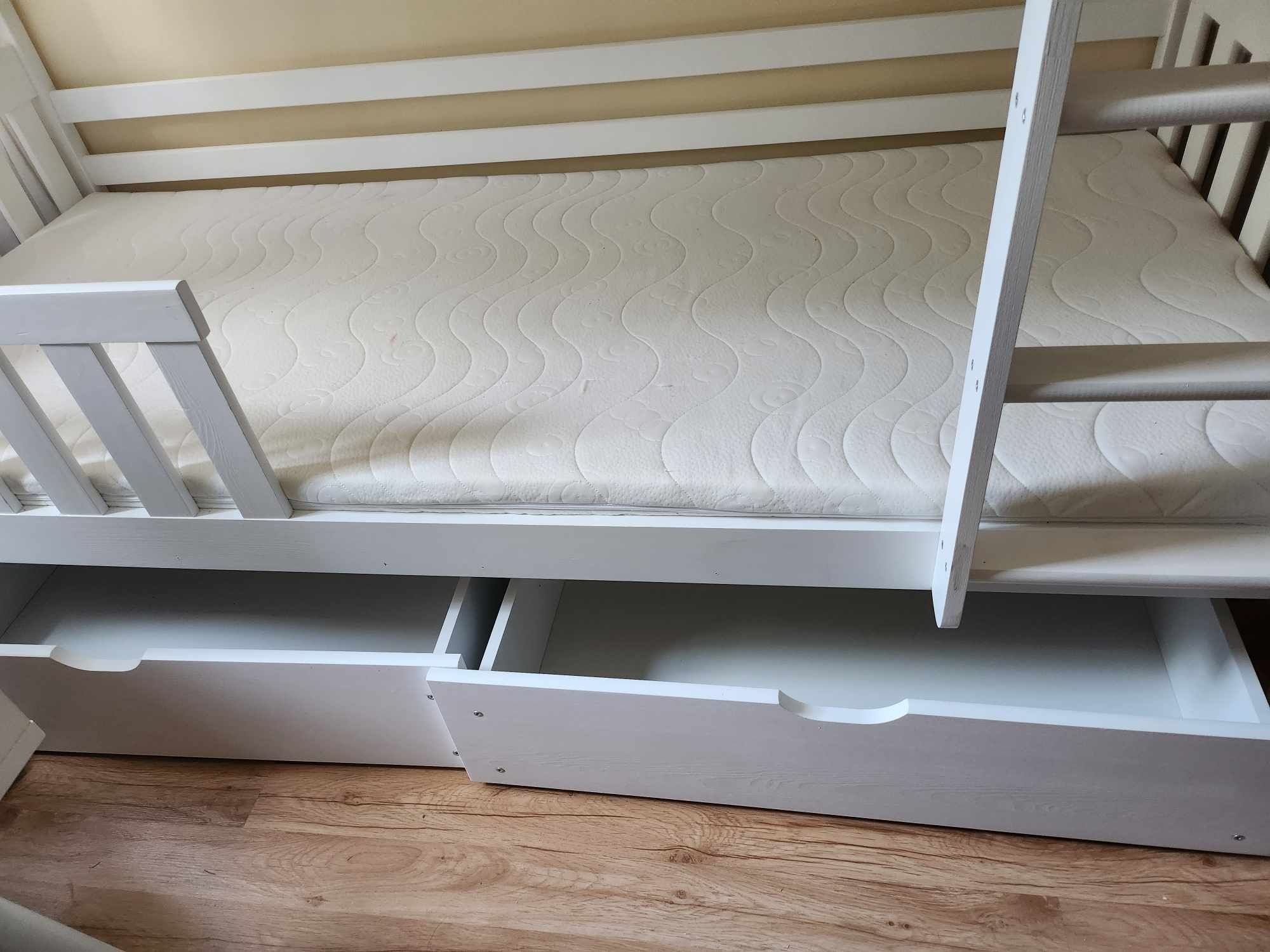 Łóżko piętrowe dwuosobowe białe
