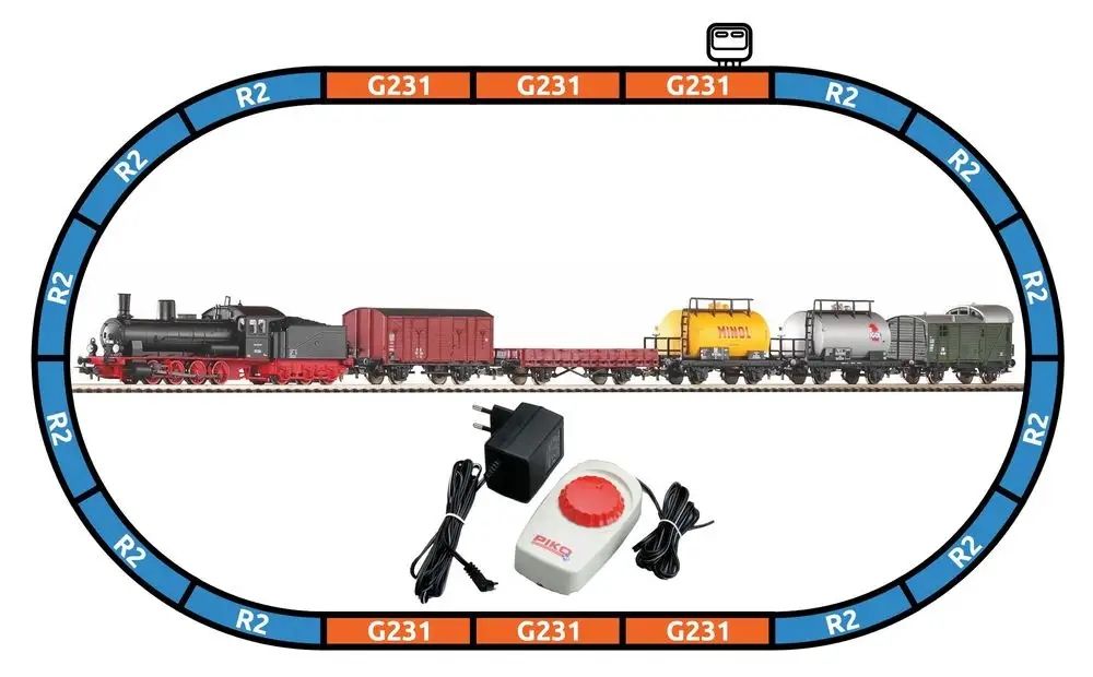 Piko 57123 - Zestaw startowy z parowozem G7 + 5 wagonów towarowych H0
