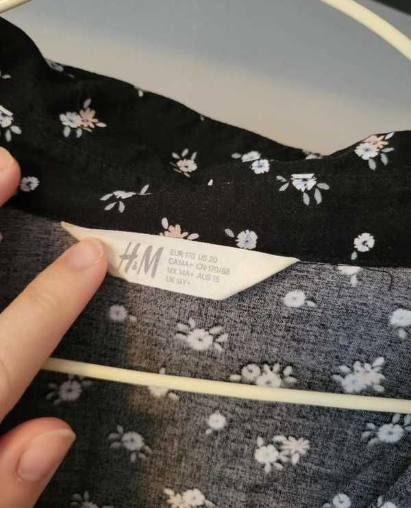 Sukienka na lato z wiskozy H&M S/M sukienka z falbanką