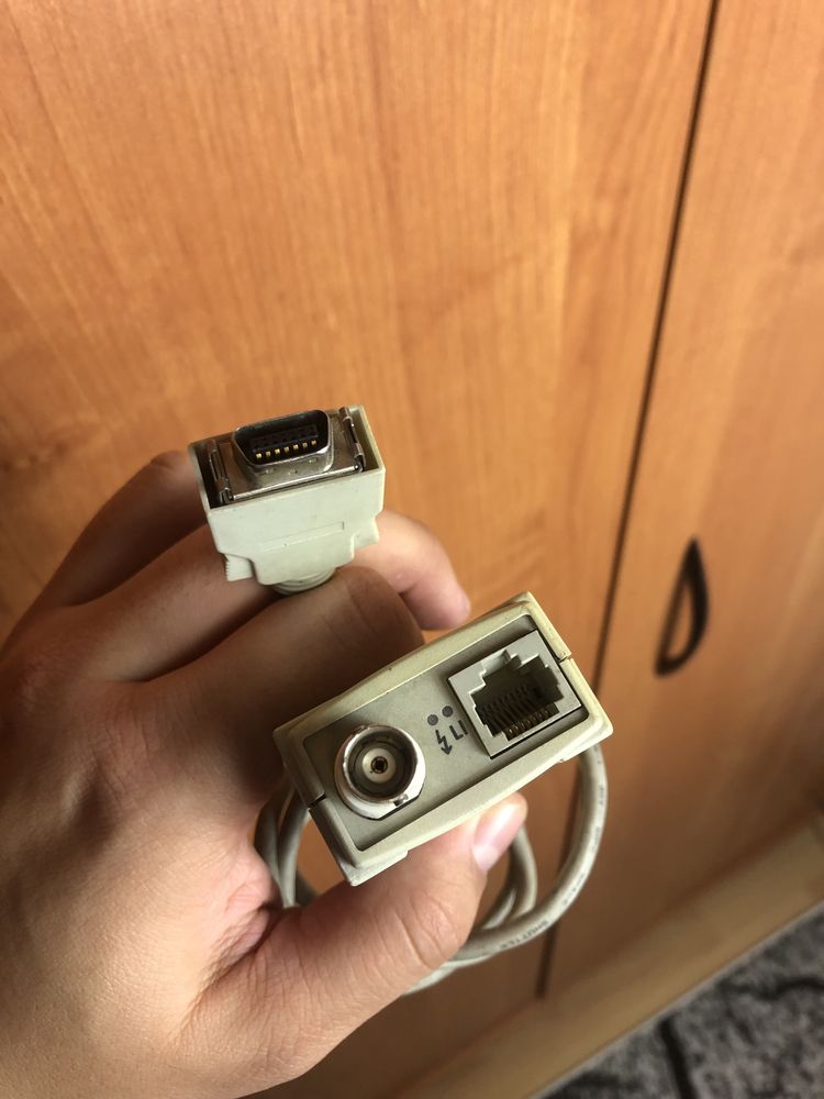 Stary kabel sieciowy zestaw Asante Friendly Net Adapter wraz z kablem