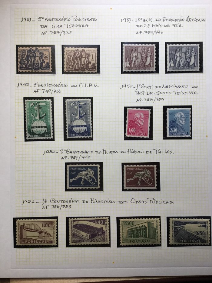 Series completas de 1940 a 1960 novas sem charneira e goma original