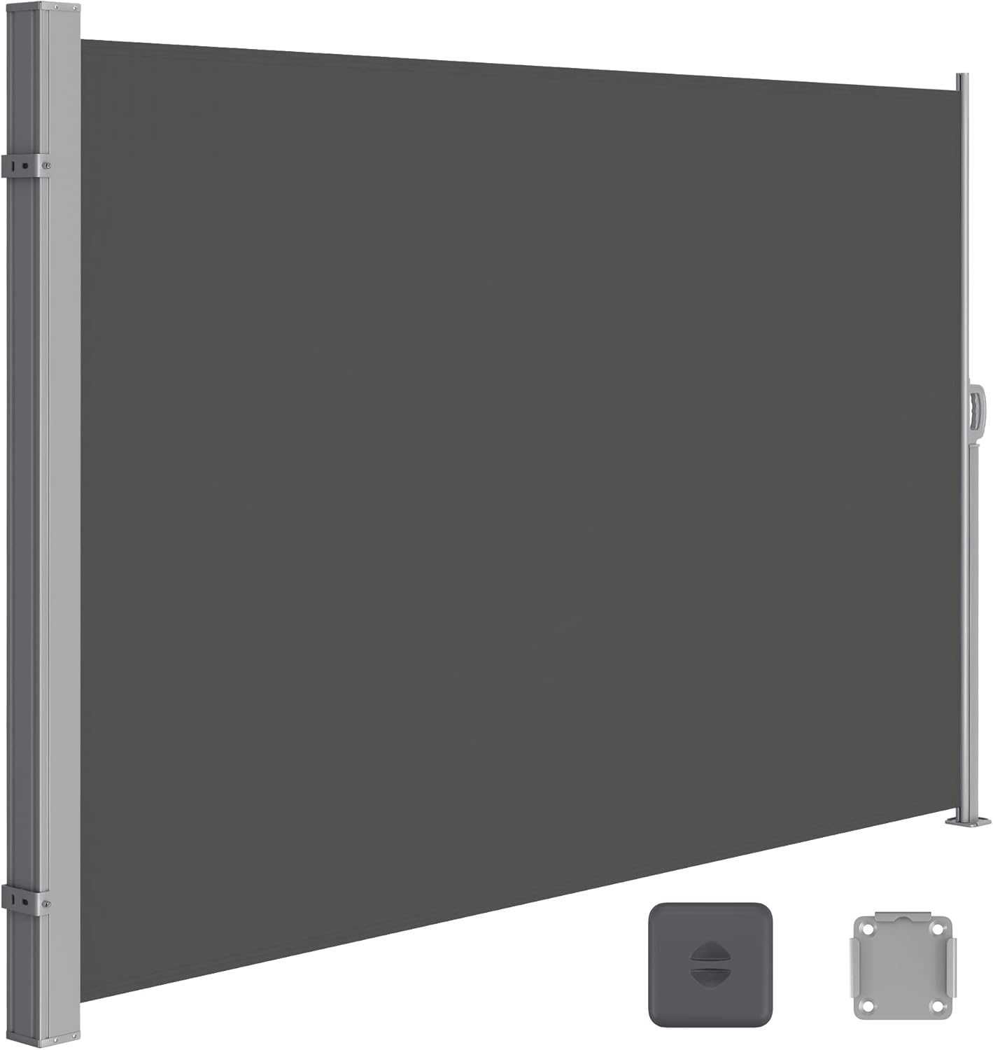 Markiza boczna wysuwana 140x300cm szara stal nierdzewna antracyt WADA
