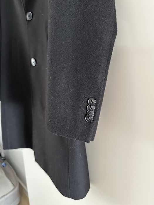 Casaco/Sobretudo lapela invertida preto