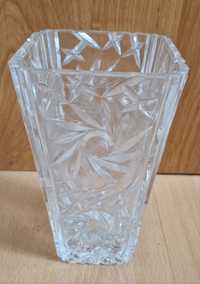 Kryształowy wazon prostokątny PRL retro