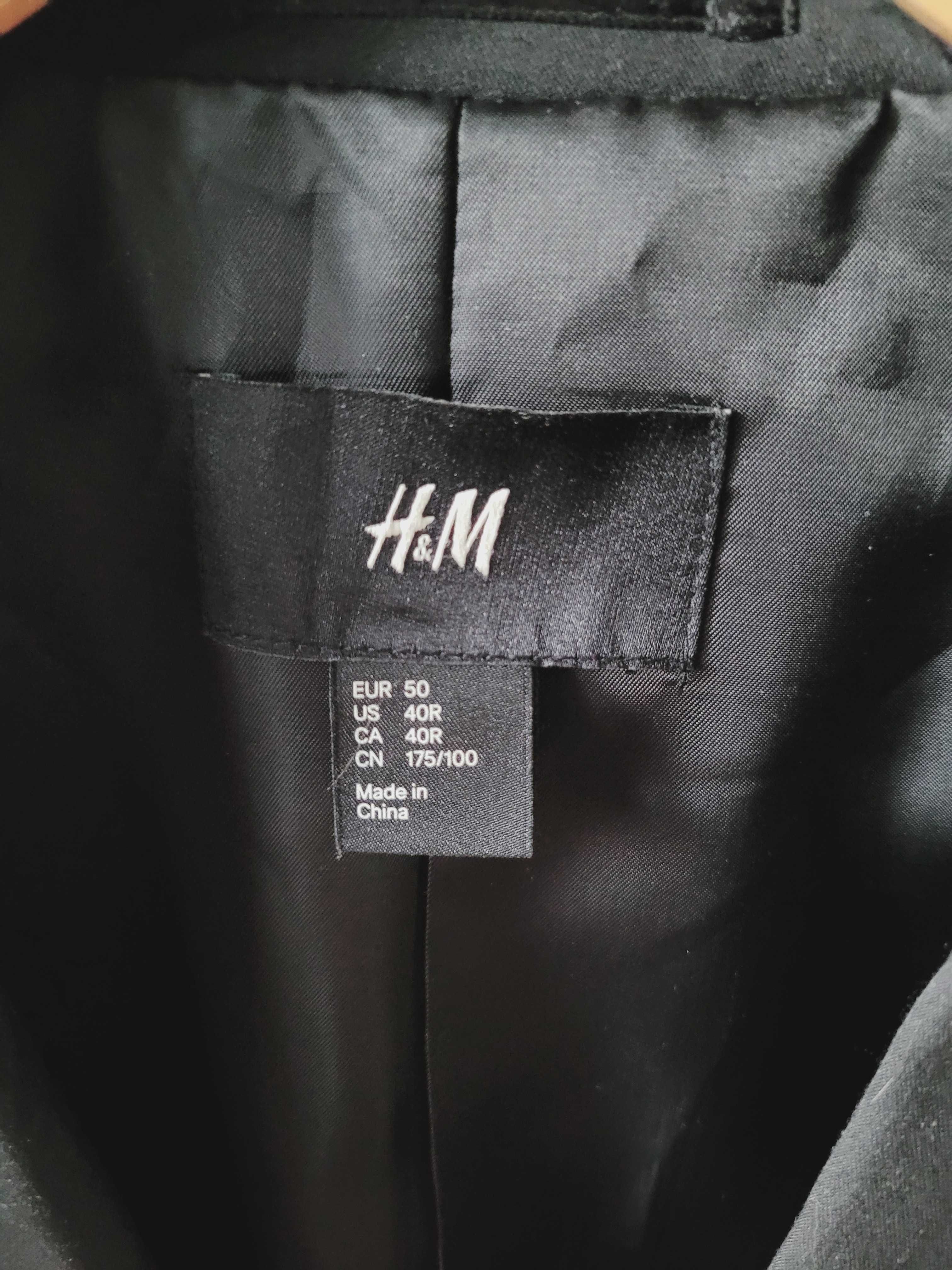 H&M marynarka czarna męska M 50 garnitur blezer