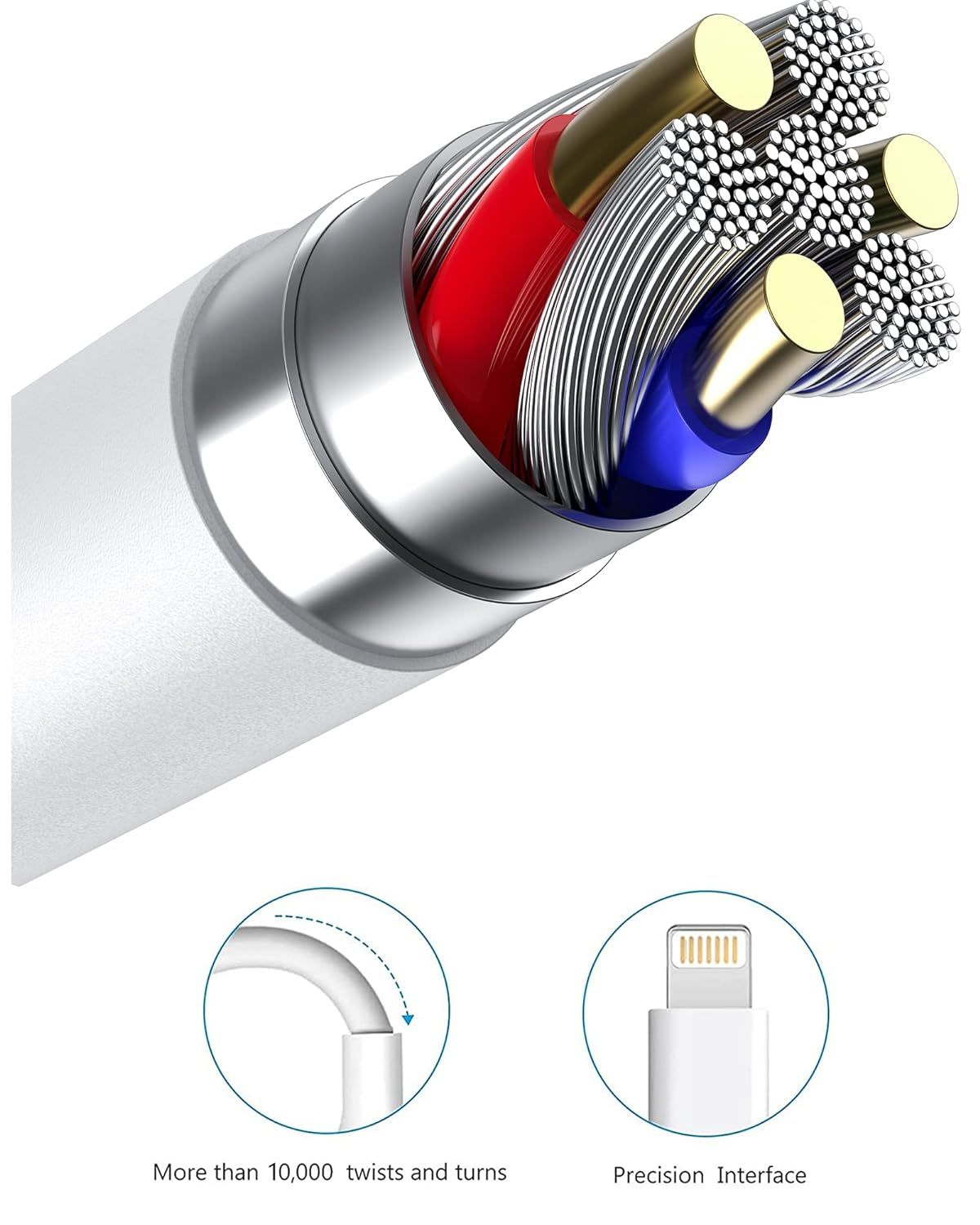 kabel do ładowania iphone'a 2 sztuki kabel usb do lightning 2m