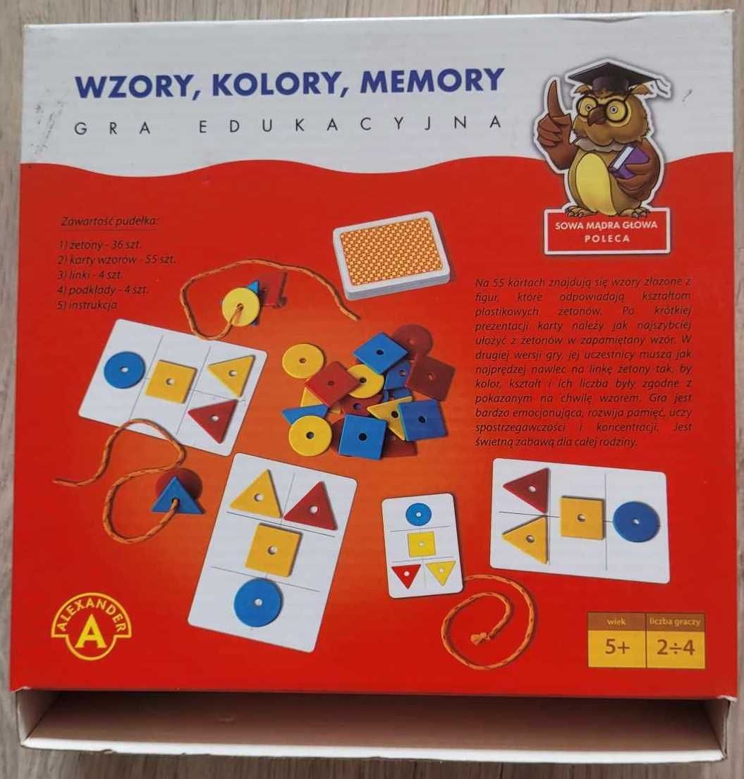 Gra edukacyjna wzory kolory memory montessori