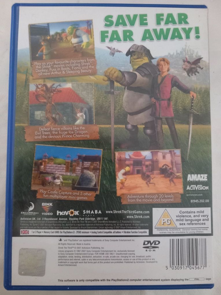 Jogo ps2 Shrek 3