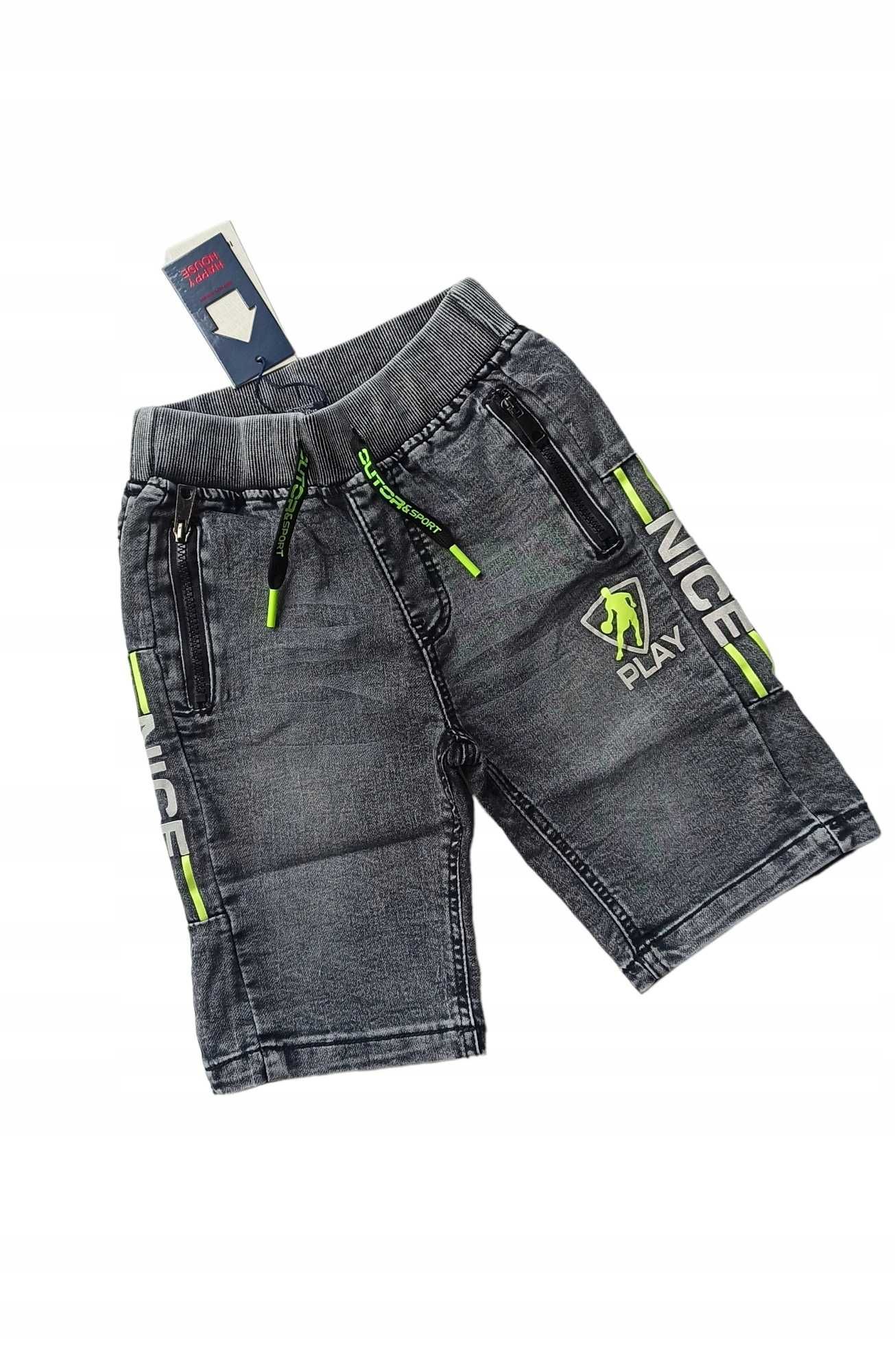 Krótkie spodenki szorty jeansowe dla chłopca nowy 122-128