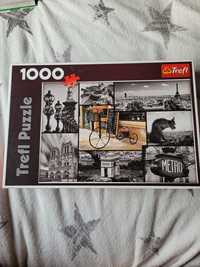 Puzzle Panorama Paryża Francja kolaż Trefl 1000