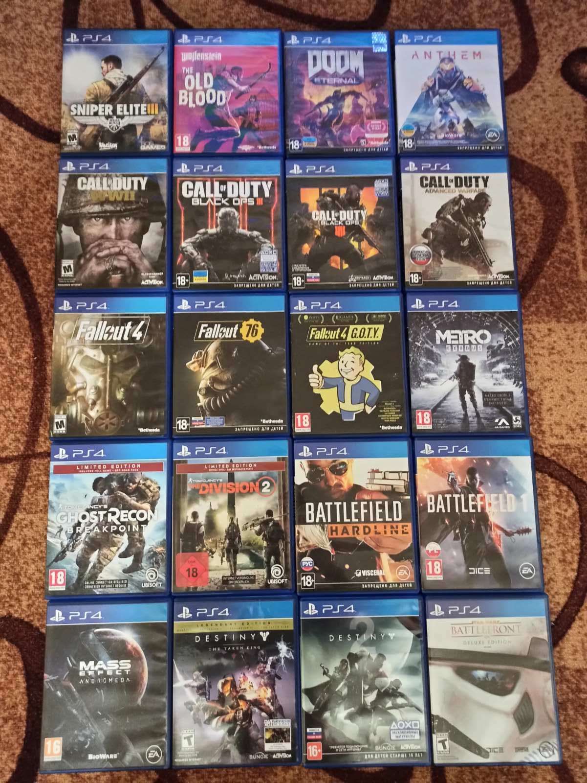 Диск Sony Ps4/5 Gta Fifa Doom Lego Mafia FarCry Nioh Fallout Mortal