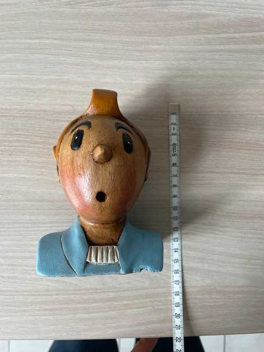 Busto Tintin em madeira