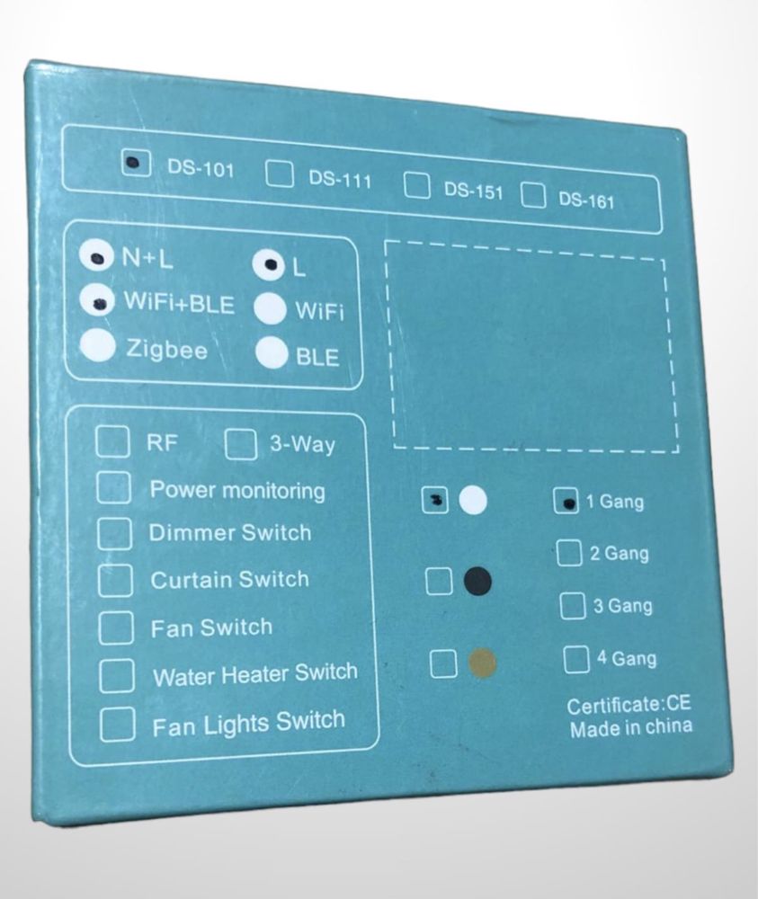 Szklany włącznik światła wifi pojedynczy smart