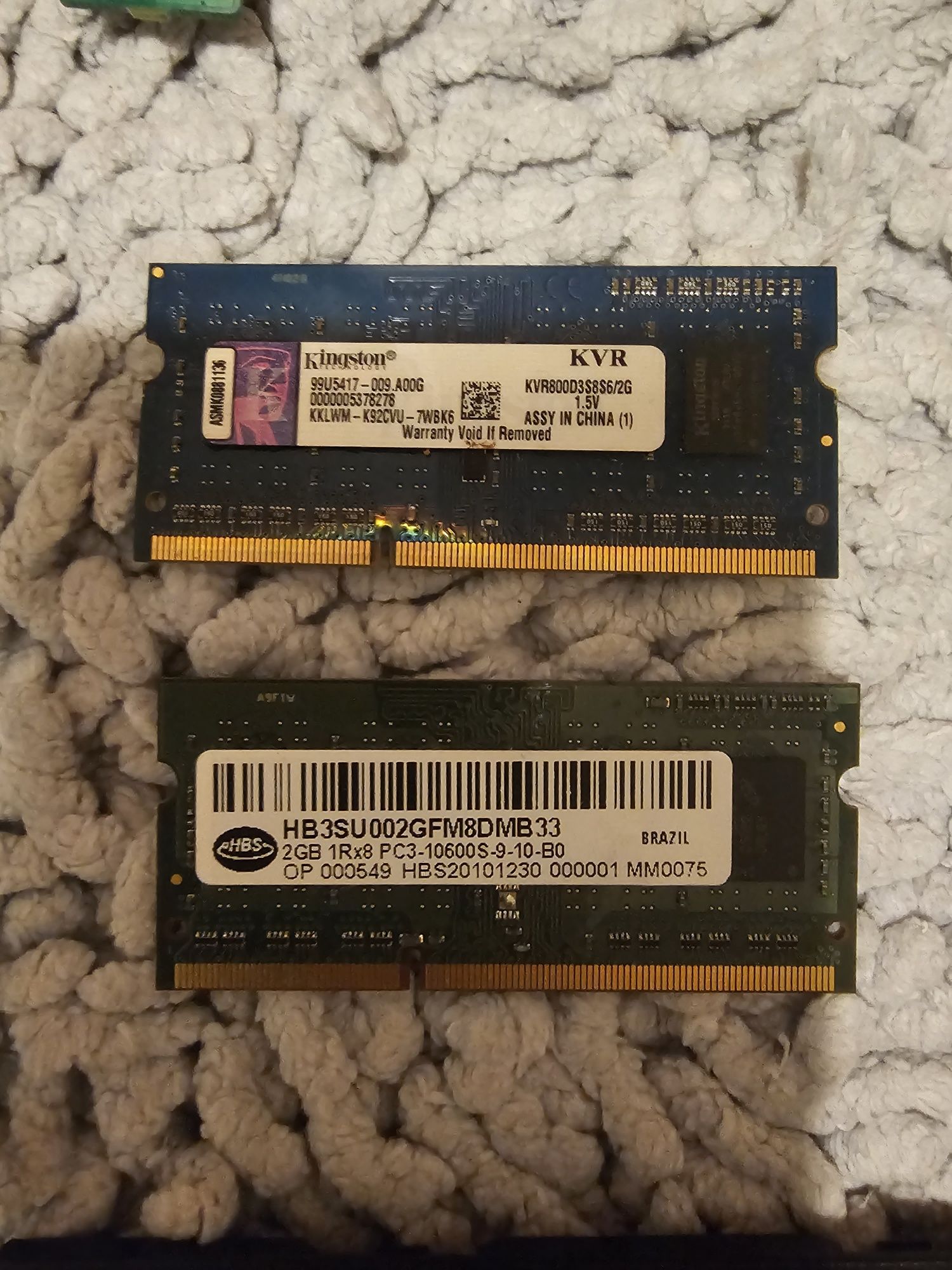 Memórias RAM Portátil módulos 2GBx4 DDR2 e DDR3