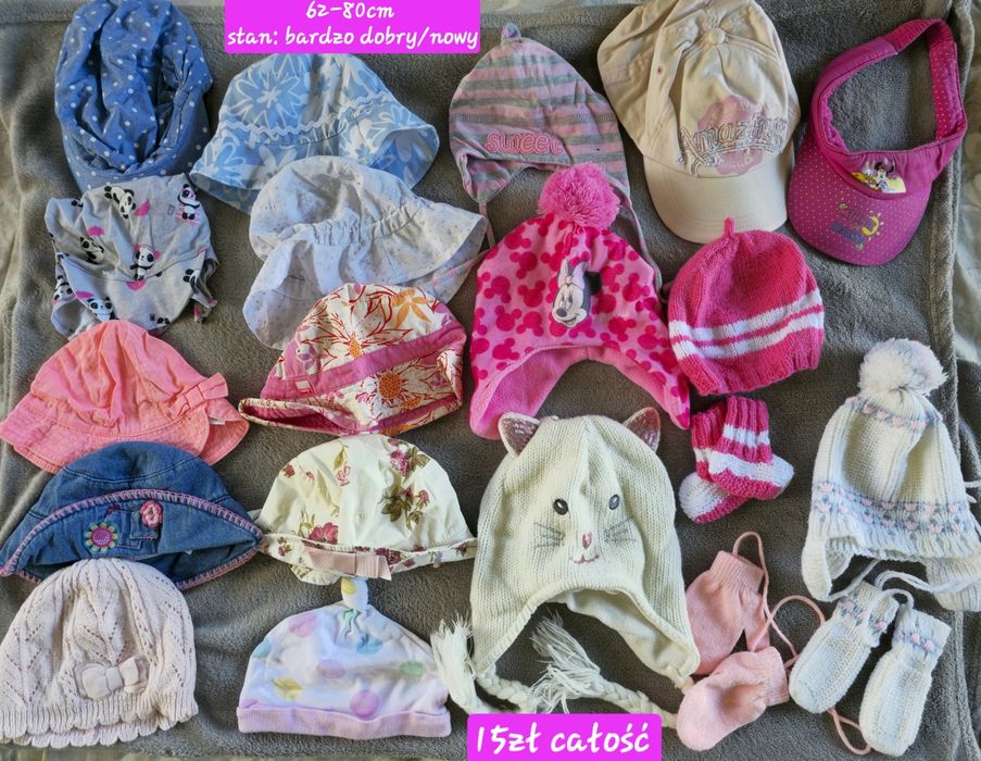 62 do 80 czapki kaszkiet nakrycia głowy kapelusz dla dziewczynki