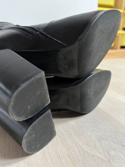 Gino Rossi czarne botki damskie na obcasie słupku skóra naturalna 37