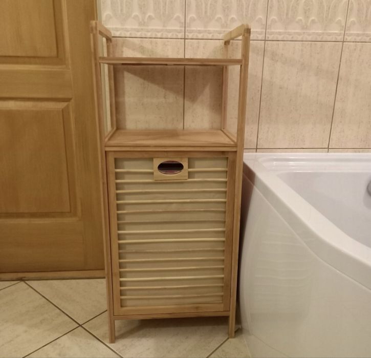 Kosz na pranie bieliznę bambusowy 43 l nowy