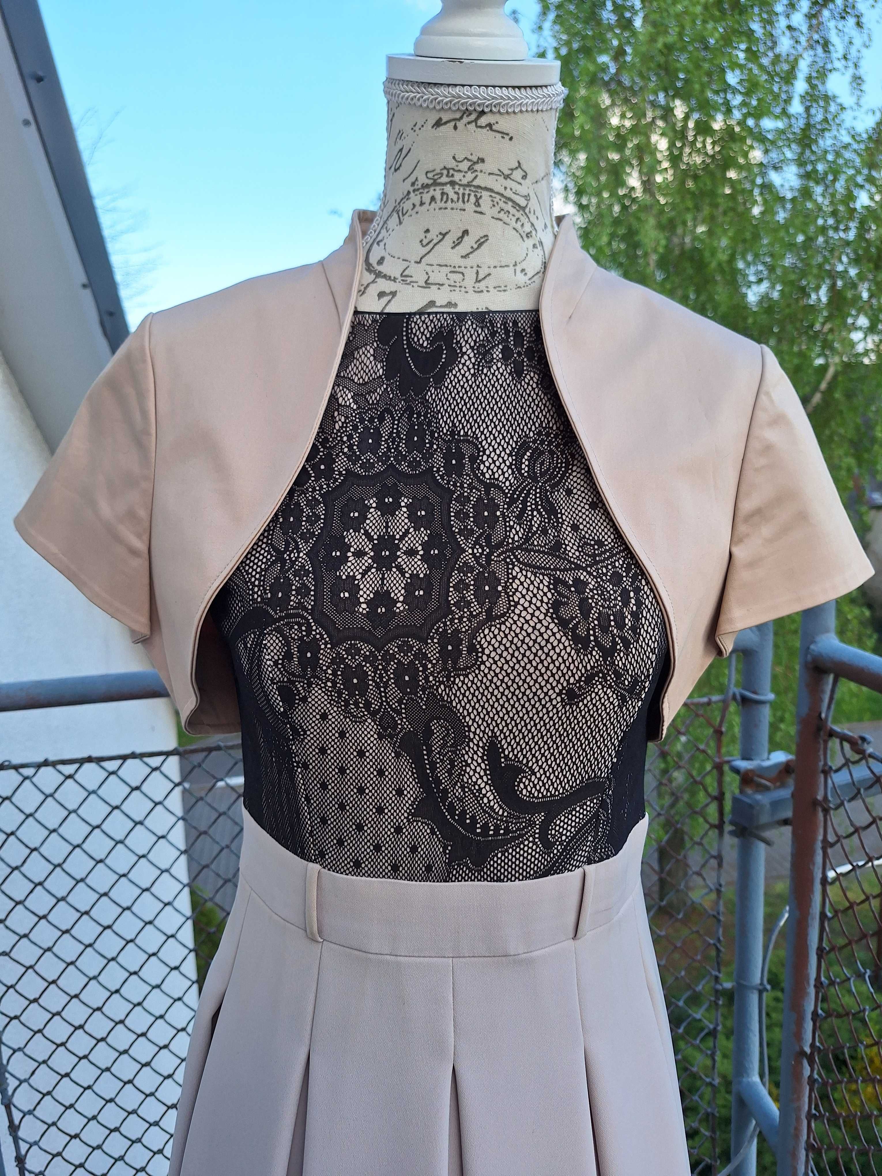 Elegancka sukienka koronkowy top