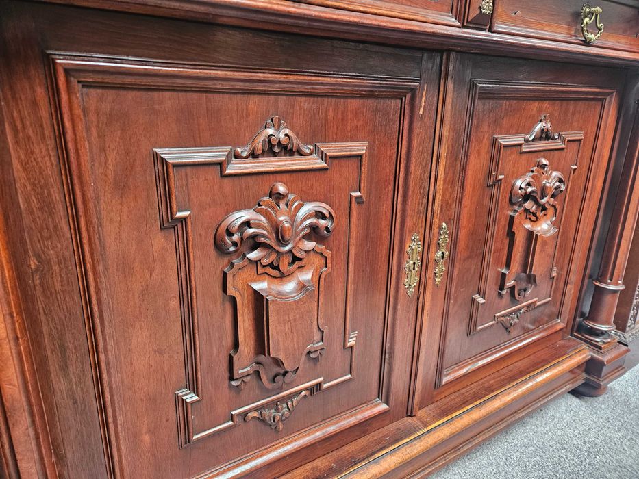 Grande móvel muito antigo em madeira maciça e pedra - óptimo est