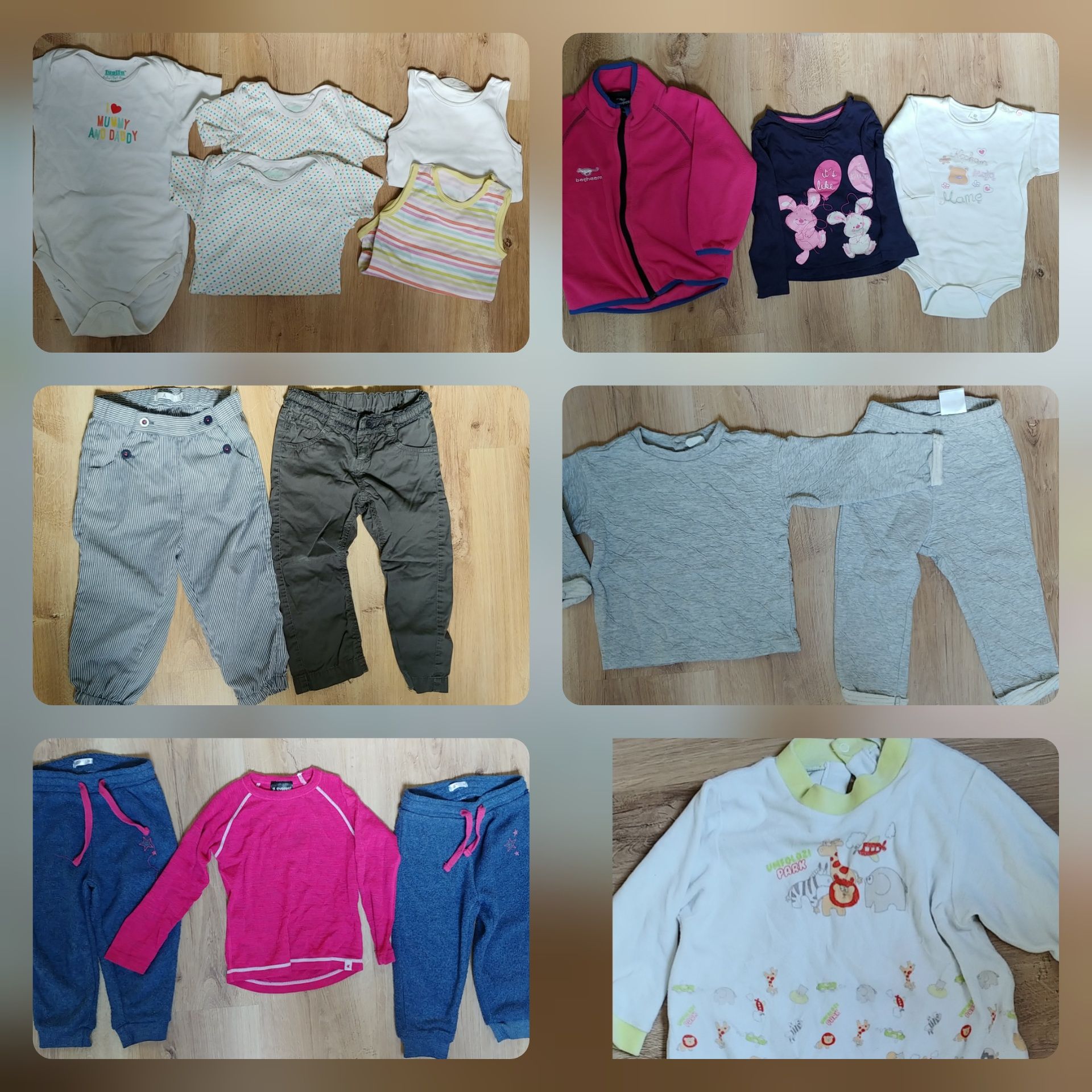 Zestaw dla dziewczynki rozm. 86 body dresy bluza polar