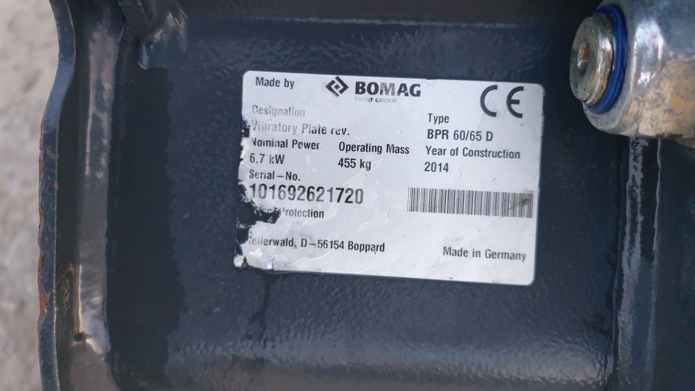 Zagęszczarka rewersyjna BOMAG BPR 60/65 Hatz 2014 Waga 455 kg, 317 h.