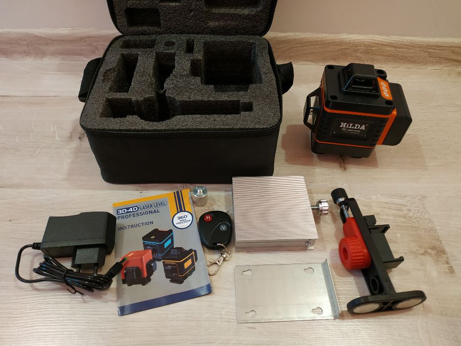 Laser Poziomica 4x360 SAMOPOZIOM / Skosy + PILOT / KALIBRACJA