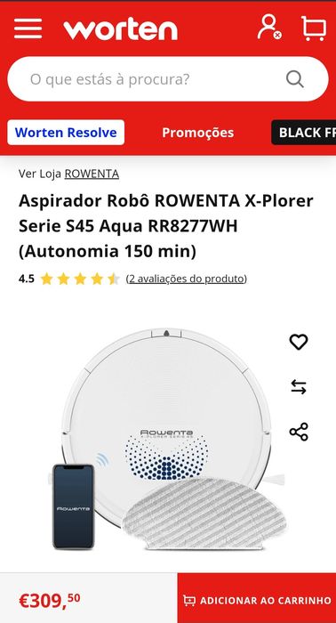 Aspirador Robot Rowenta X-Plorer serie 45 Aqua