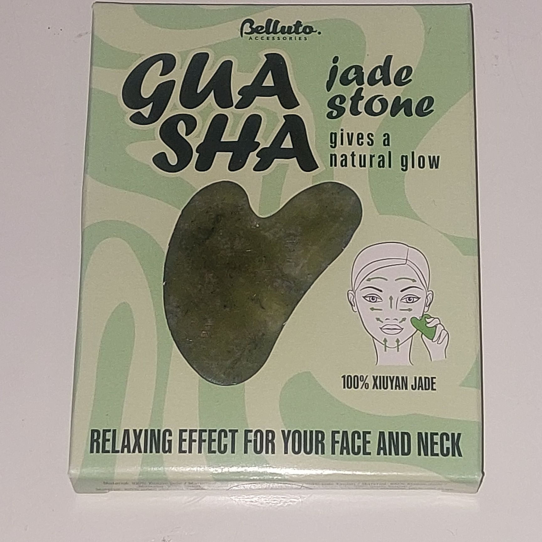 1zł Wysyłka Kamień Jadeitowy Gua Sha Zielony do masażu Twarzy NOWY