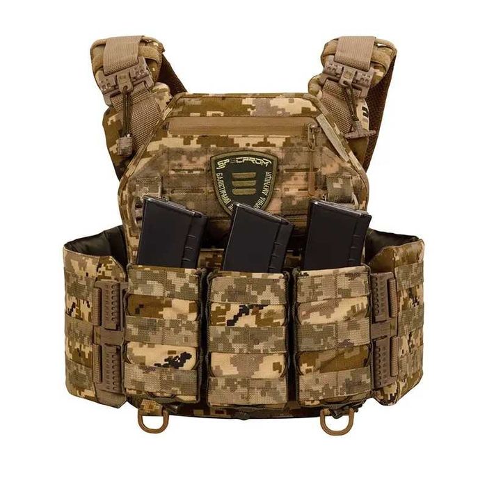 Плитоноска Warmor gen.3 Pro Піксель ММ14 + 3 підсумки для магазинів AK