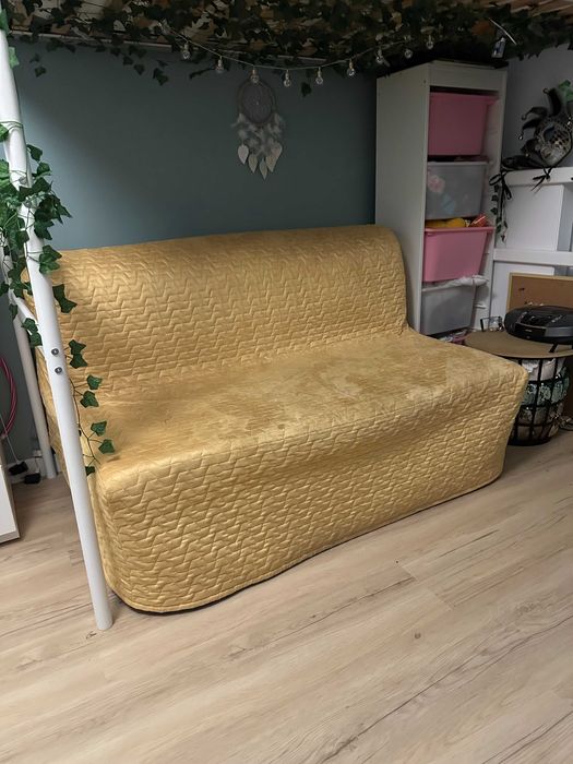 Kanapa rozkładana kolor żółty, 140x200 cm, Ikea LYCKSELE LÖVÅS